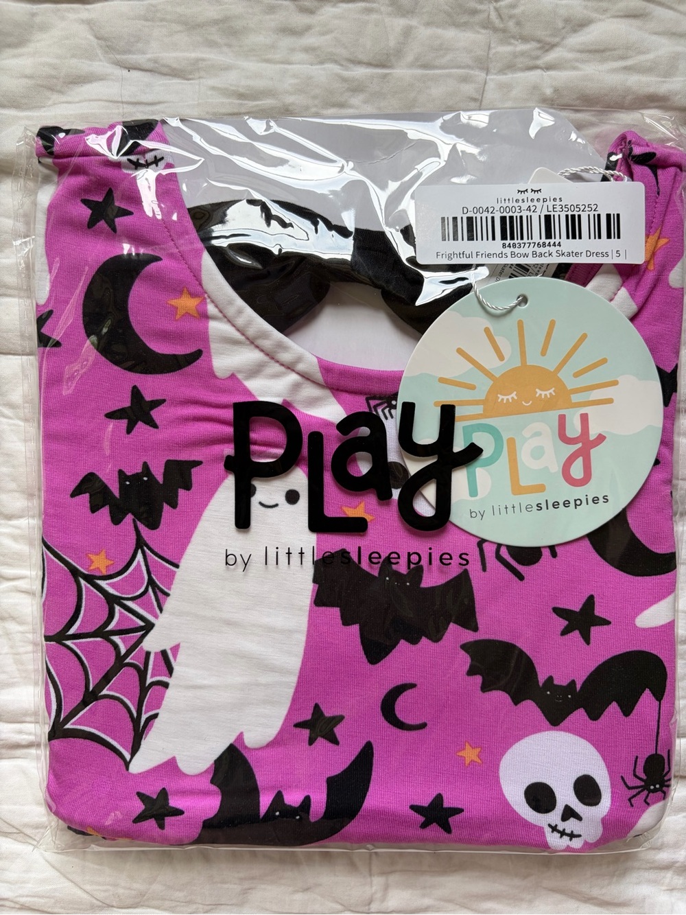 Play by Little Sleepies Pink Halloween Bow Back Skater Dress